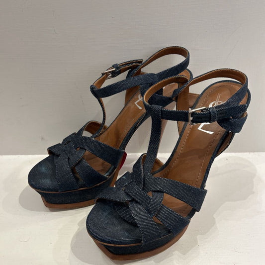 Denim Patent Tribute Heel, 36.5