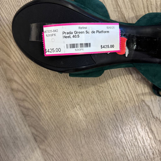 Green Suede Platform Heel, 40.5