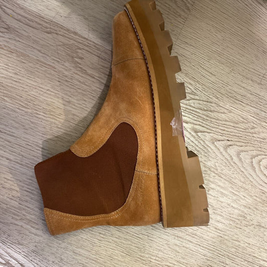 Tan Suede Rhinestone Boots