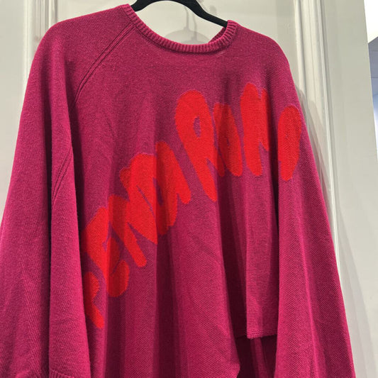 Red/Pink Logo Sweater Poncho
