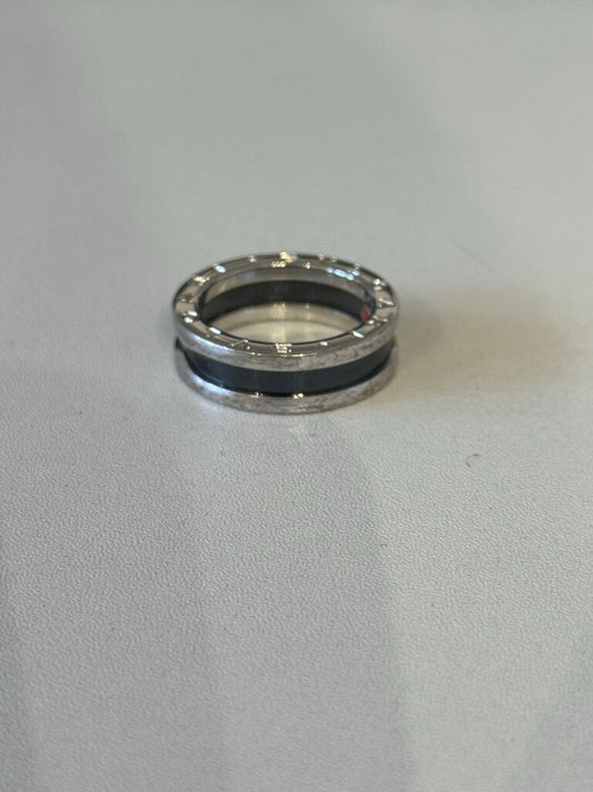 Sterling Silver + Black Ceramic Ring (580 retail)