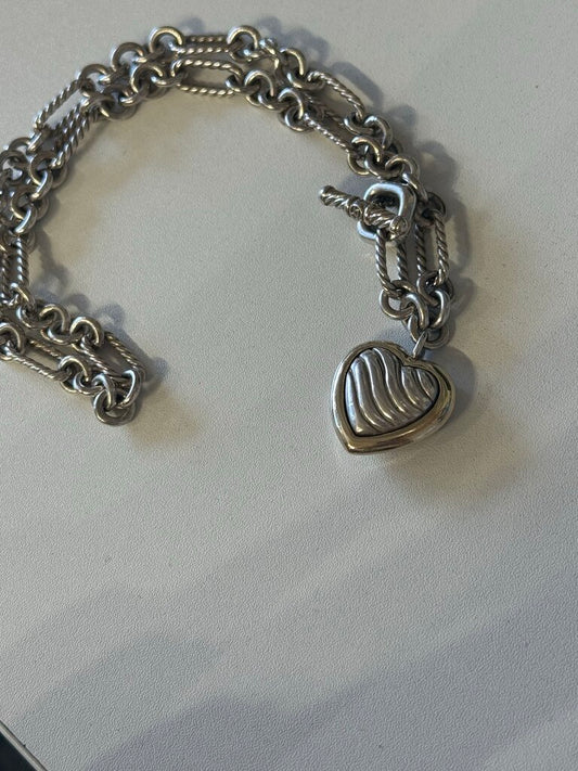 Sterling Silver Chain Heart Necklace