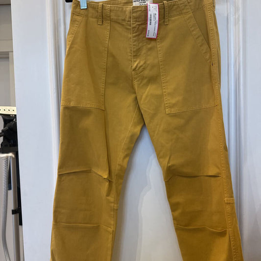 Yellow Cotton Cargo Joggers