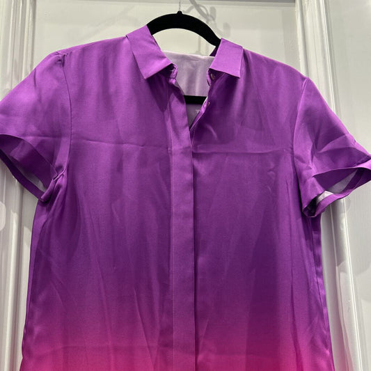 Pink/Purple Ombre Silk Shirt Dress (NWT 880)