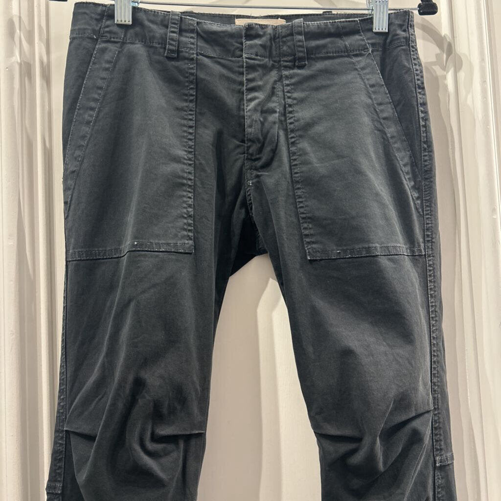 Washed Black Barrel Leg Pants