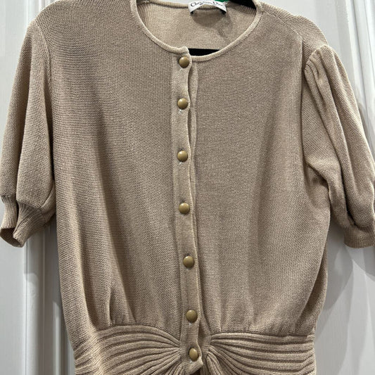 1980-90s Silk/Cotton Short Puff Sleeve Knit Sweater