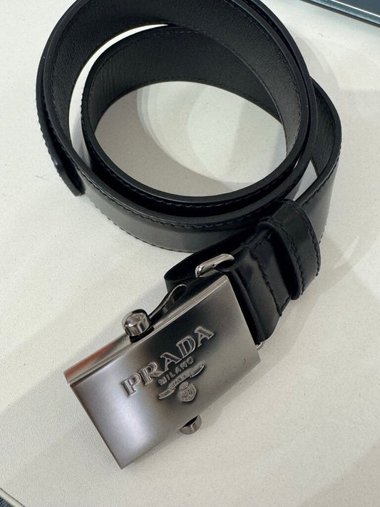 Prada Black Leather Belt