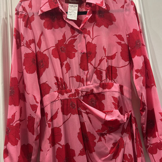 Pink/Red Silk Print Dress
