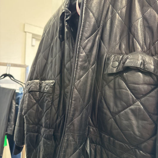 1980 Black Leather Quilted Jacket