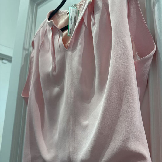Pink Sleeveless Crepe Pleated Oversized