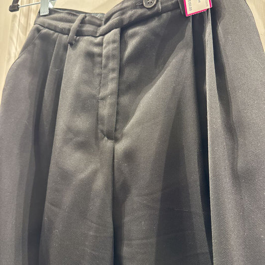 Wool Blend Pleated Tapered Ankle Pant