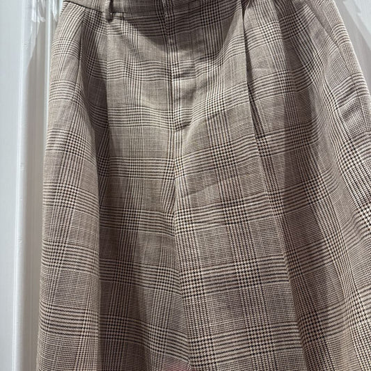 Wool/Silk Houndstooth Wide Leg Pant