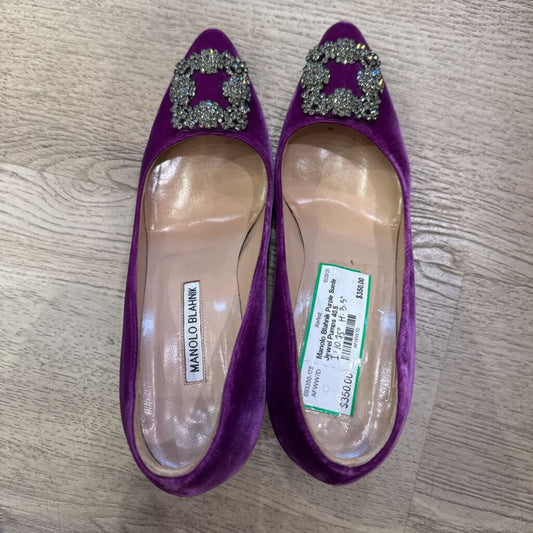 Purple Suede Jewel Pumps