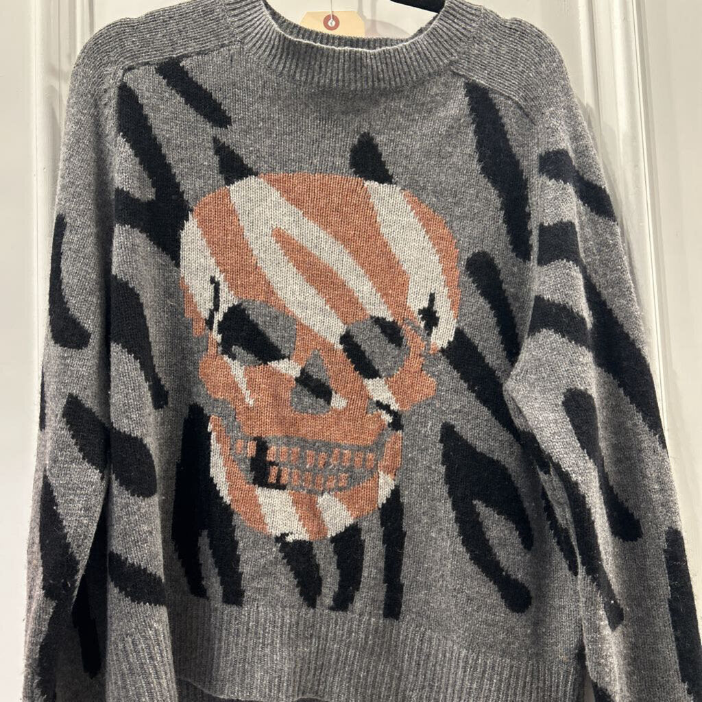 Skull Crewneck Knit Cashmere Sweater