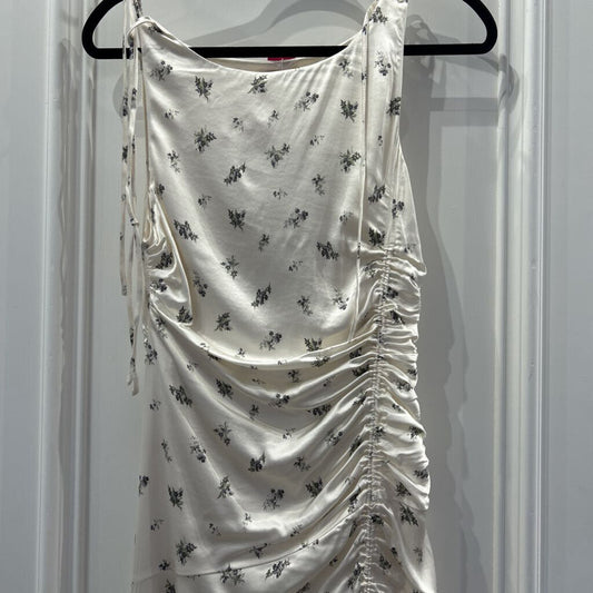 White Viscose Floral Gathered Dress (NWT 495)