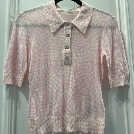 White/Pink Cotton Pattern Top (NWT 295)