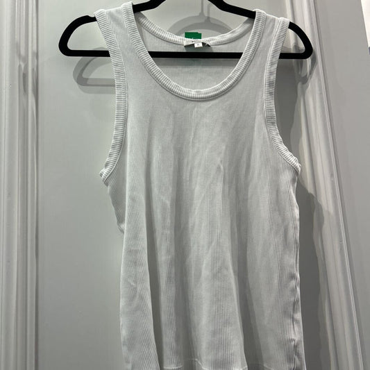 White Ribbed Tank Top