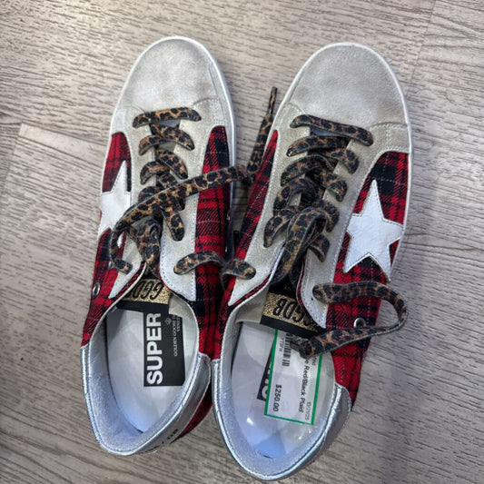 Red/Black Plaid Sneakers