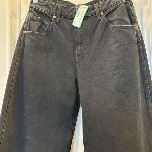 Washed Black Wide Leg Jeans