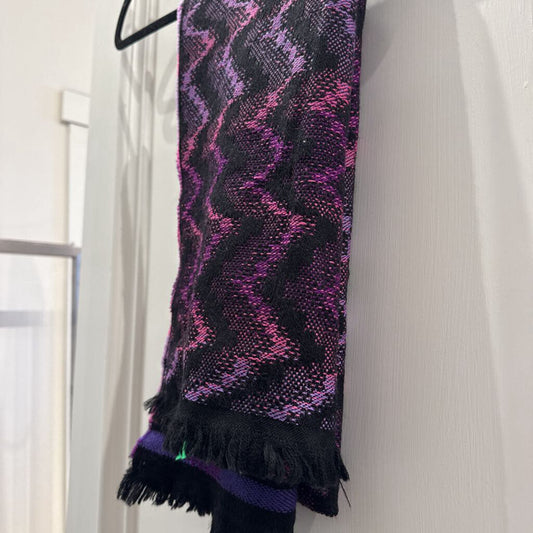 Purple Wool Chevron Scarf