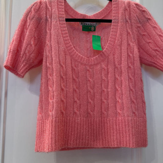Pink Metallic Knit Top