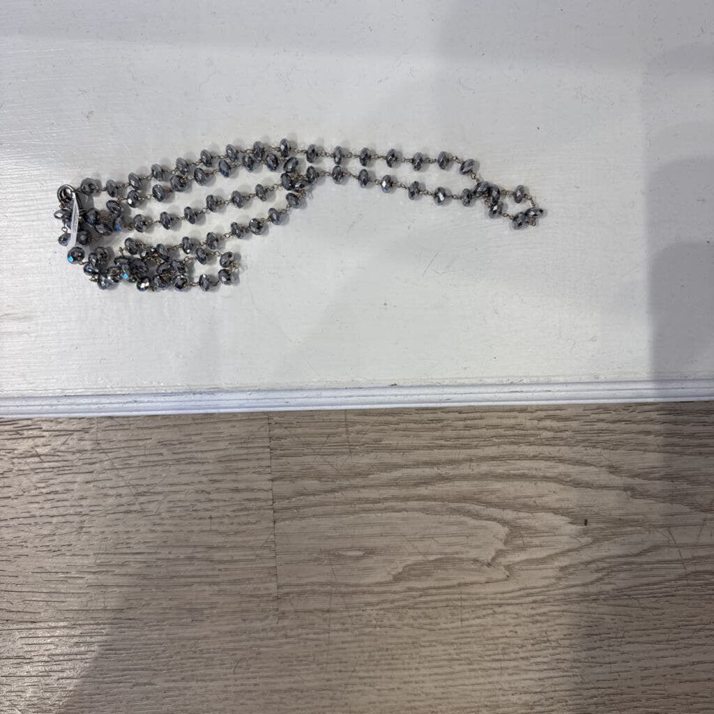 Black Faceted Double Strand Necklace