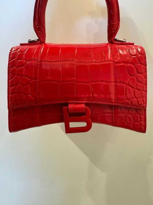 Red Croc Embossed Hourglass Bag XS (2850 retail)