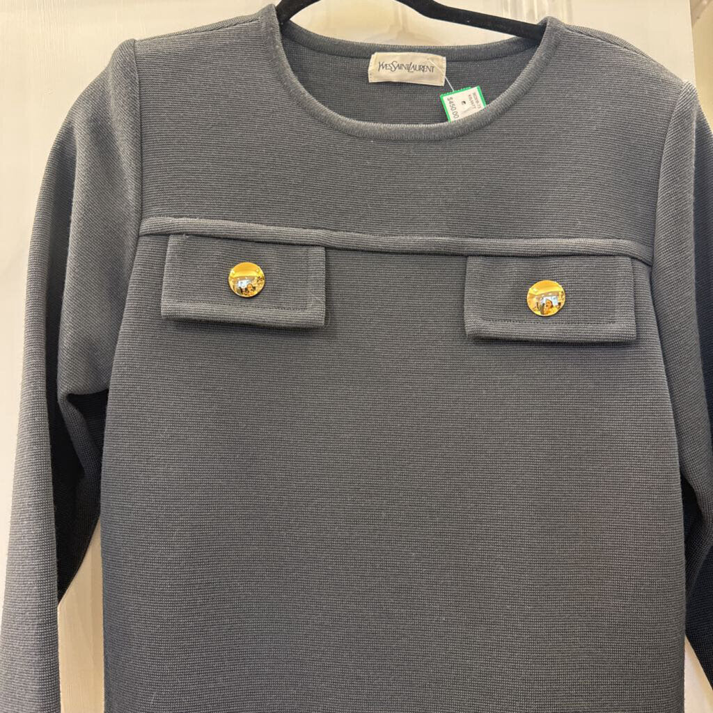Grey Wool Knit LS Sweater