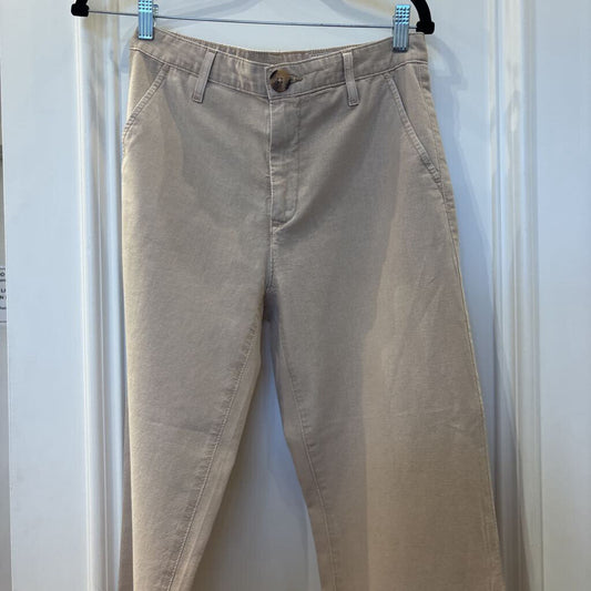 Tan Cotton Staight Leg Pant