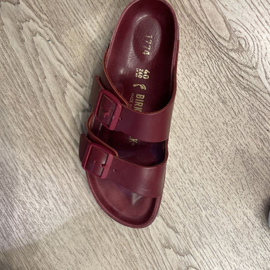 Burgundy Leather Birkenstock