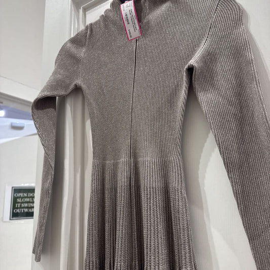 Metallic Turtleneck Sweater Evening Dress (3690)