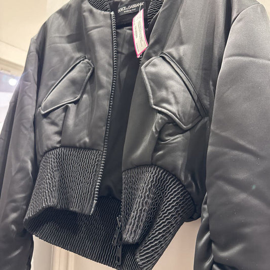 Dolce And Gabanna Black Cropped With Draped Sleeves