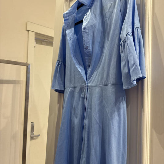 Light Blue Kirna Zabete Ruffle On The Bottom