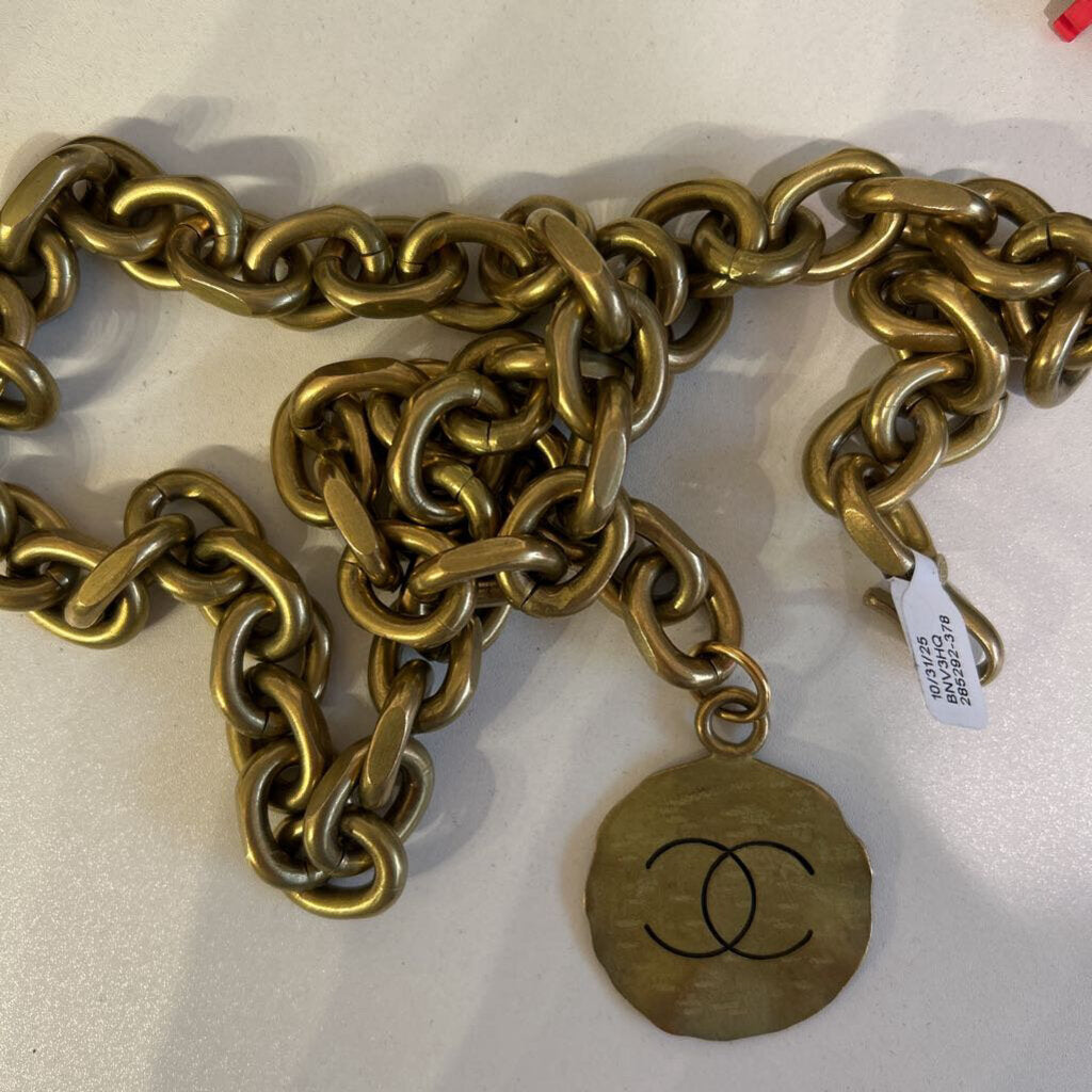 Chanel 85cm Gold Chain Belt Round CC Coin