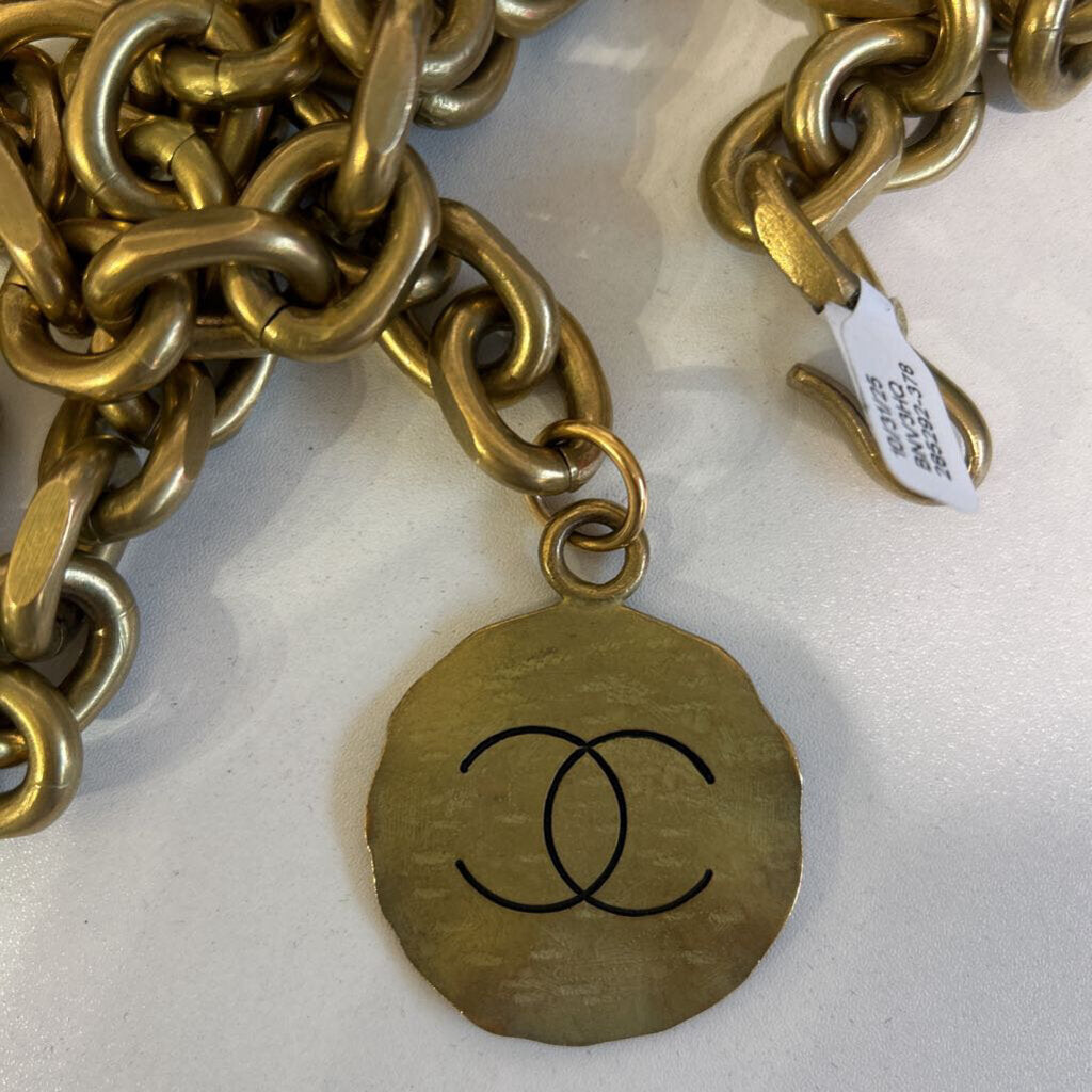 Chanel 85cm Gold Chain Belt Round CC Coin
