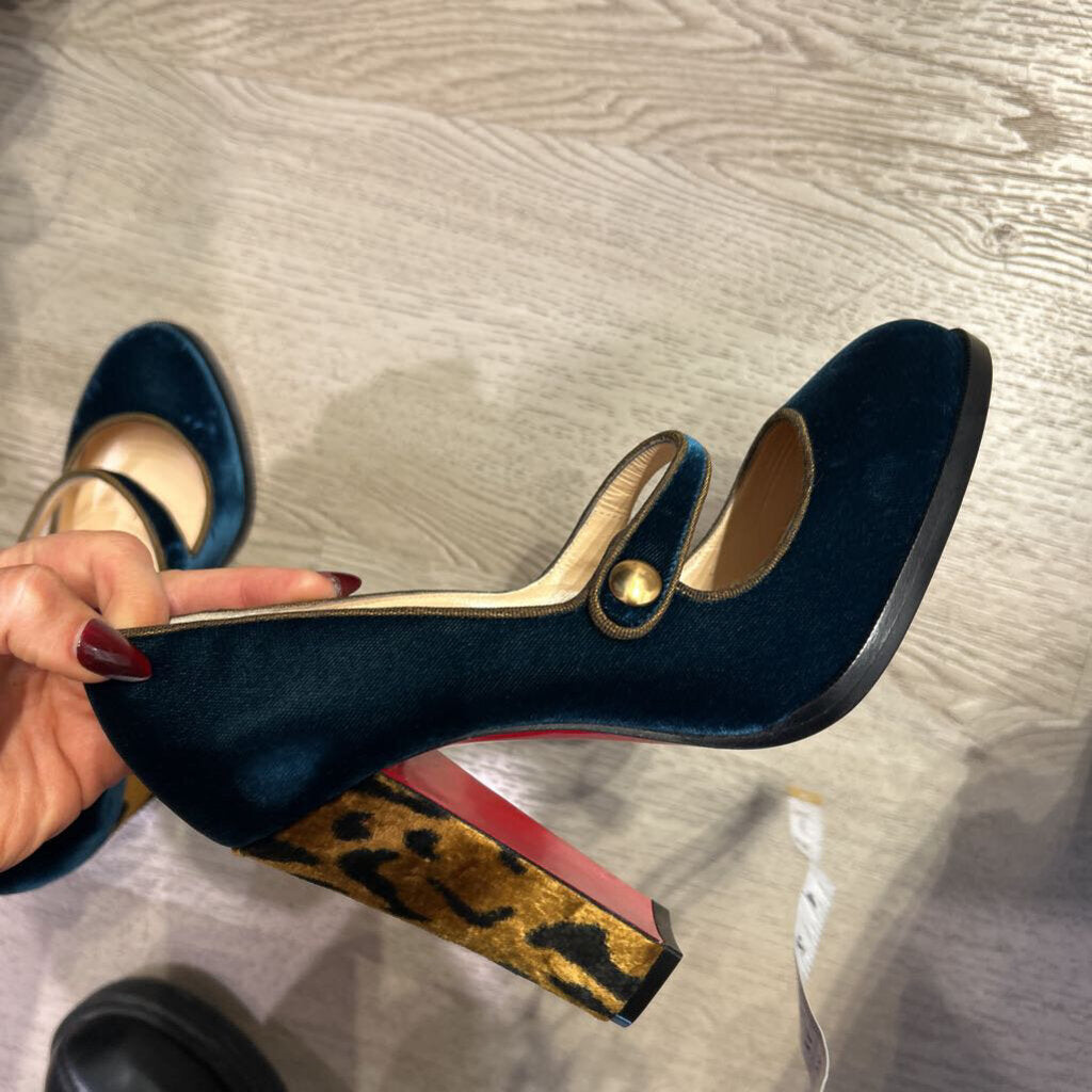 Velvet Mary Jane Pumps