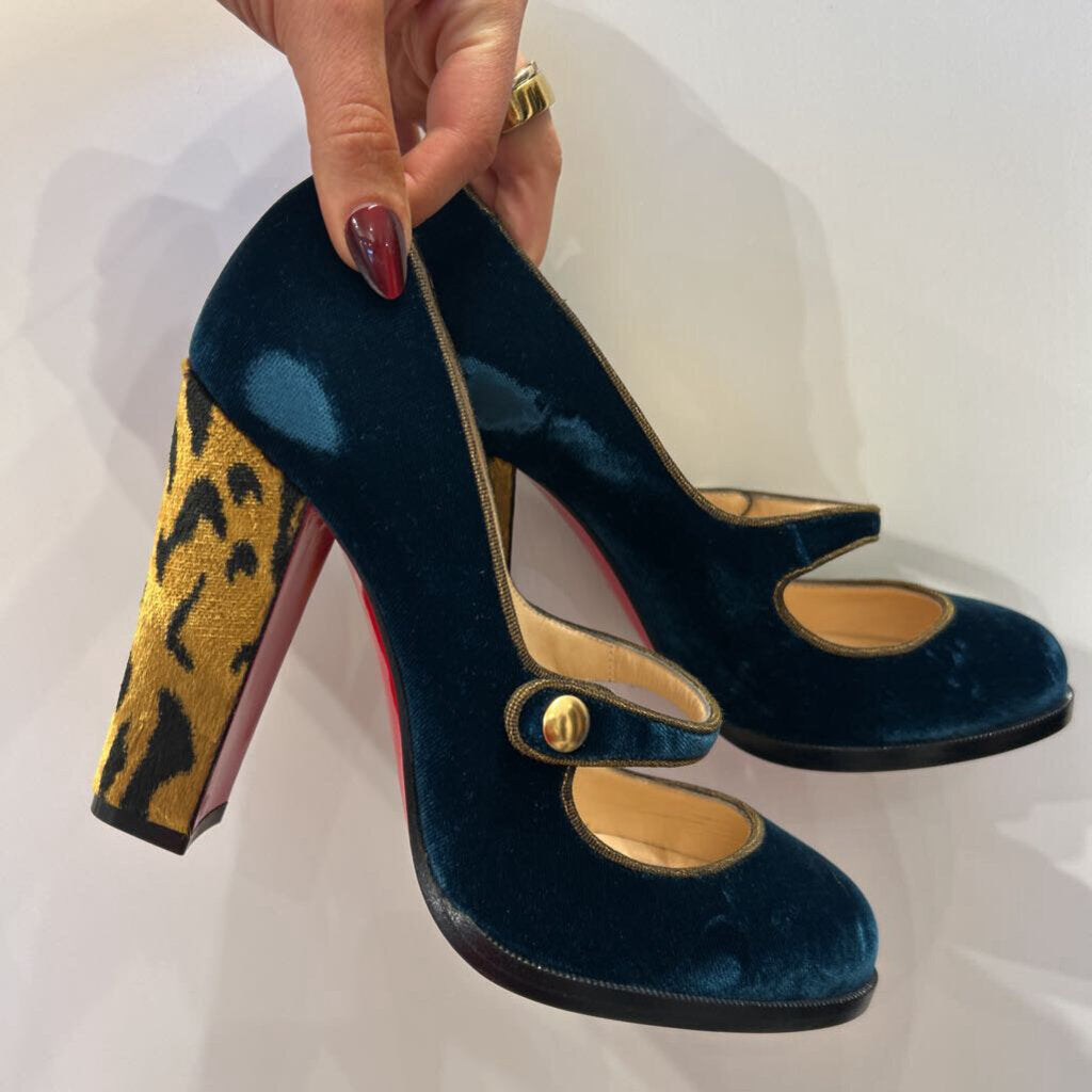 Velvet Mary Jane Pumps