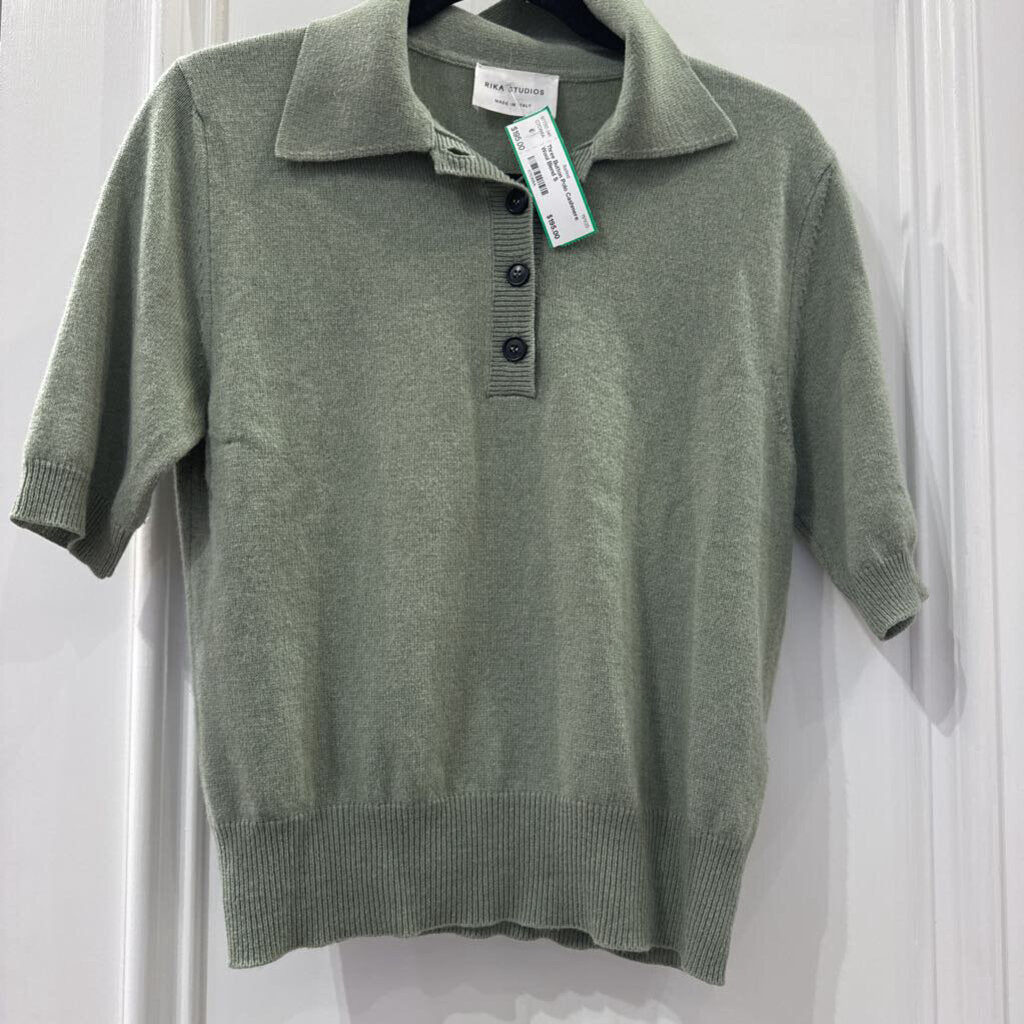 Three Button Polo Cashmere Wool Blend