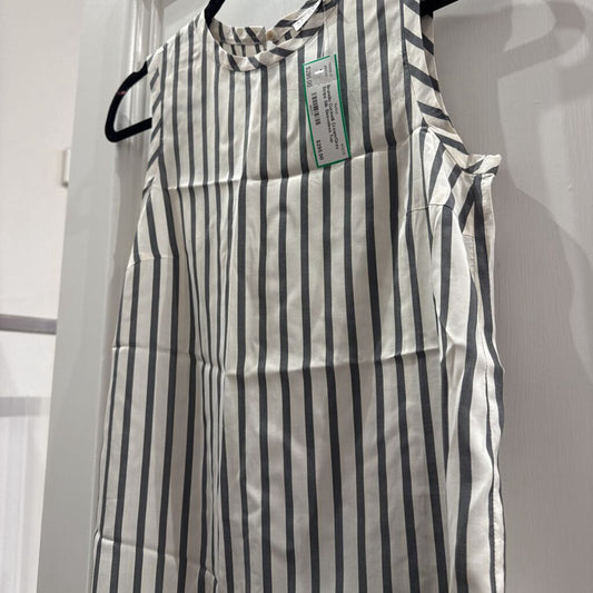 Cream/Grey Stripe Silk Sleeveless Top