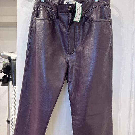Eggplant Leather Blend Pants