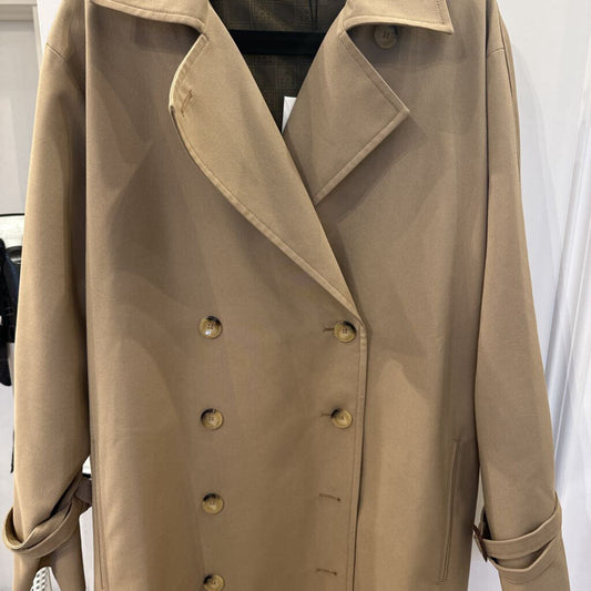 Khaki Cotton Blend Maxi Trench Coat (NWT), 42 (retail 1200)