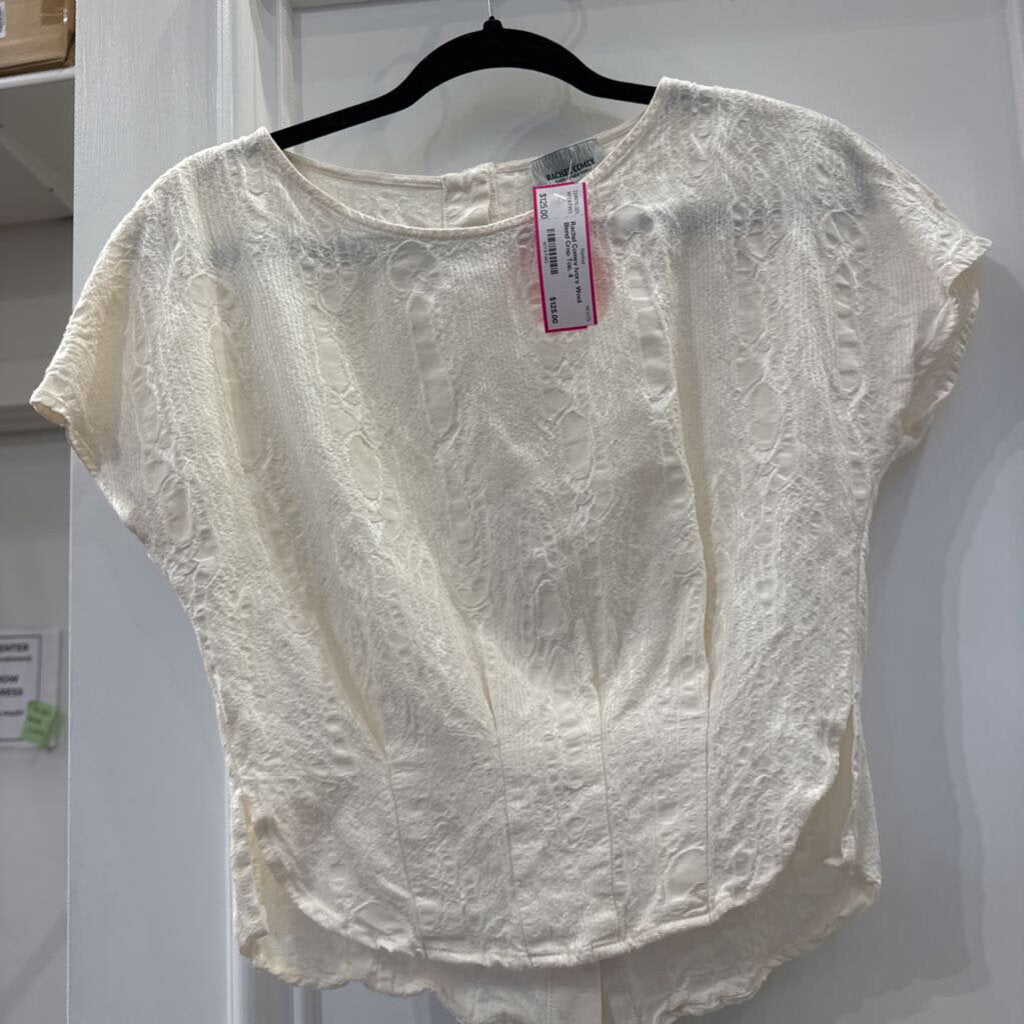 Ivory Wool Blend Crop Top, 4