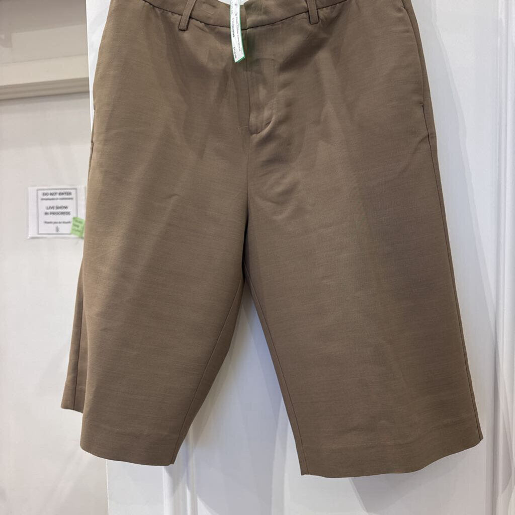 Khaki Cotton Long Shorts