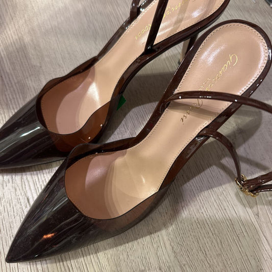Brown Clear "Diana" Slingaback Heel, 38.5