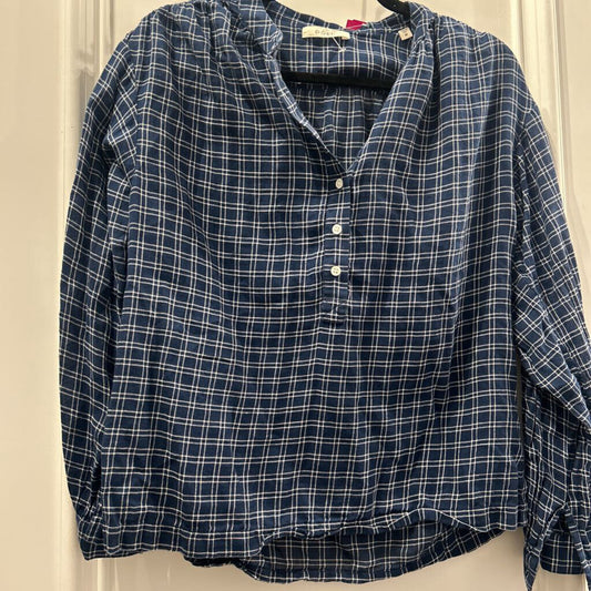 Blue/White Check Cotton Top