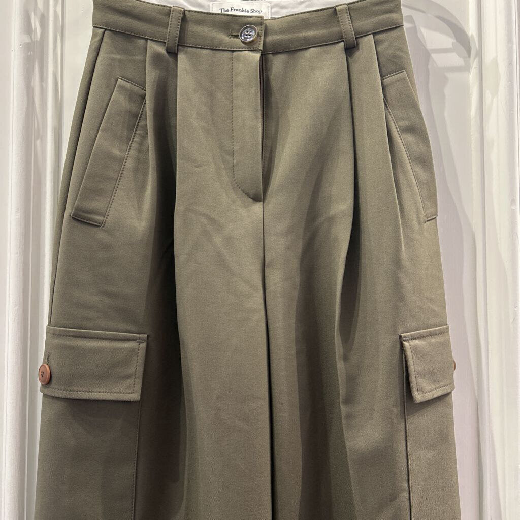 Green Wide Leg Utility Pants