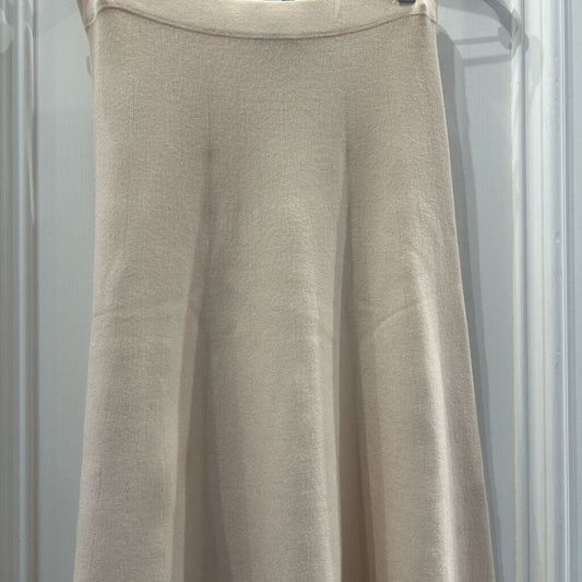 Cream Wool/Cashmere Midi Circle Skirt