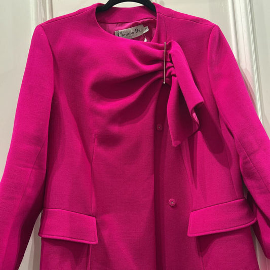 F/W 2014 Pink Wool Drape Front Coat (4300 retail)