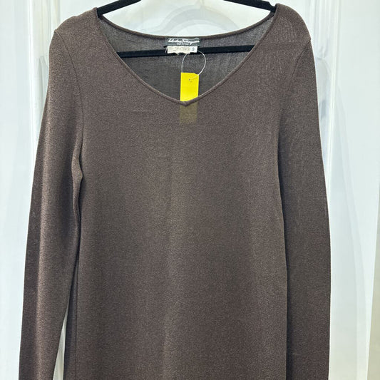 1990's Metallic Nylon Knit V-Neck Dress