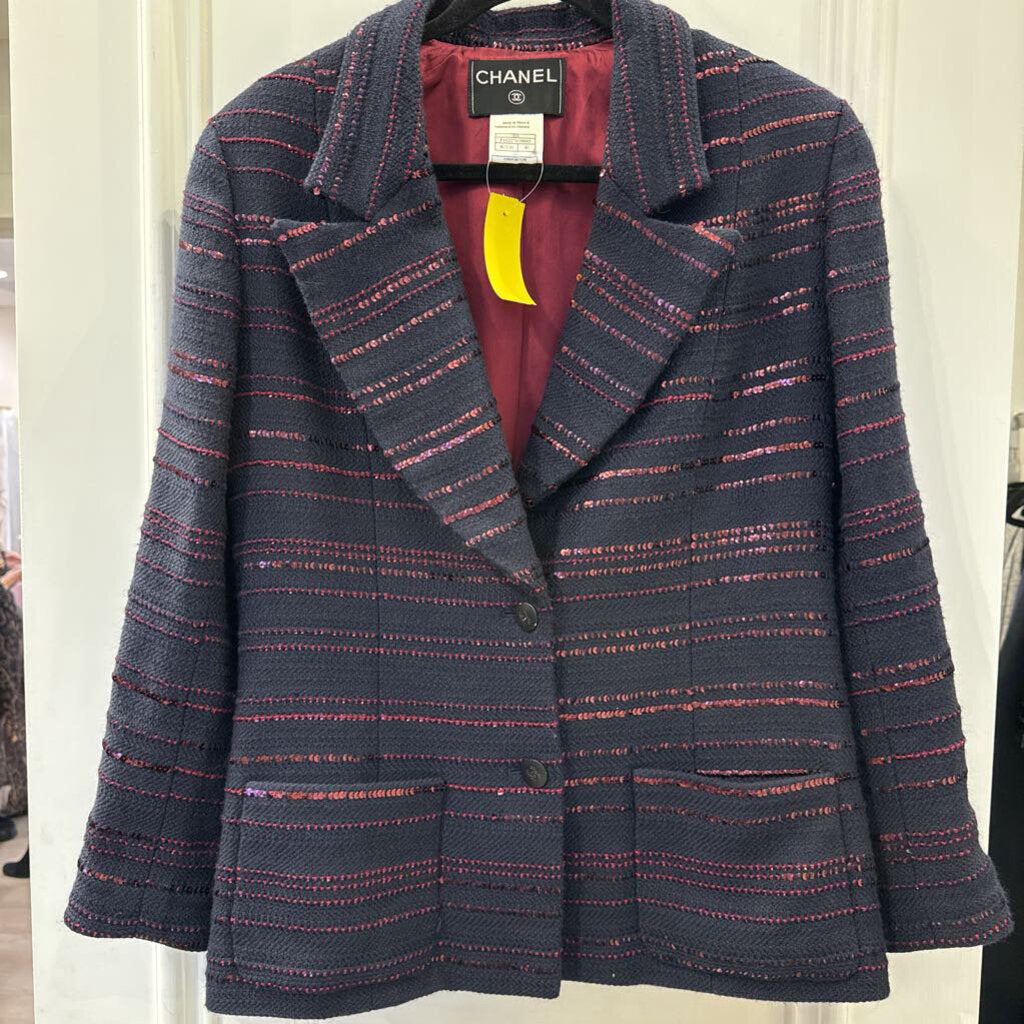 A/W2000 Wool/Cotton Sequin Tweed Blazer